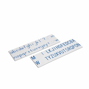Aufgedruckte Buchstaben, Druckschrift + lateinische