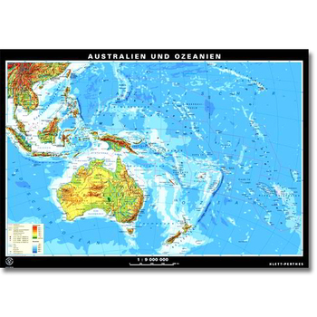 Australien + Ozeanien physisch/politisch, XXL