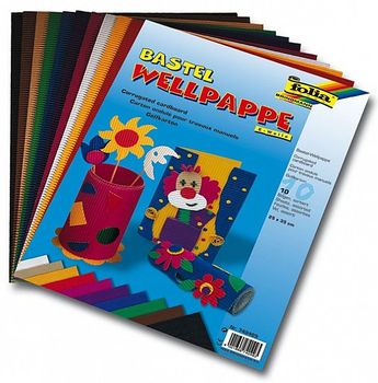 Bastelwellpappe,farbig sortiert
