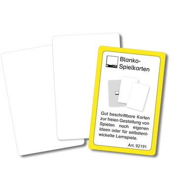 Blanko-Spielkarten, beidseitig weiß *Sale*