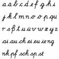 Buchstabenstempel: Lateinische Ausgangschrift