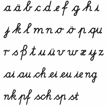 Buchstabenstempel: Lateinische Ausgangschrift