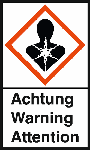GHS-Warnetiketten „Gesundheitsgefahr – Achtung“