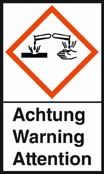 GHS-Warnetiketten „Verätzung – Achtung“