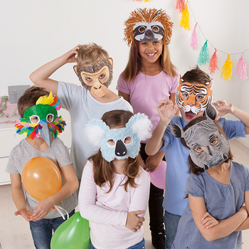 Kindermasken-Set Exotische Tiere