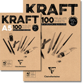 Packpapier-Block KRAFT, braun gerippt