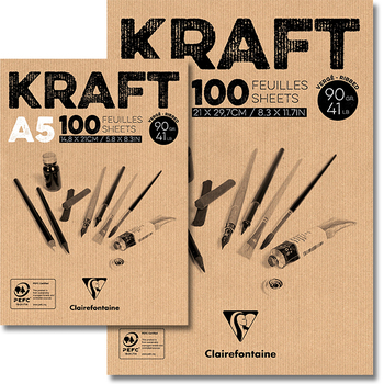Packpapier-Block KRAFT, braun gerippt