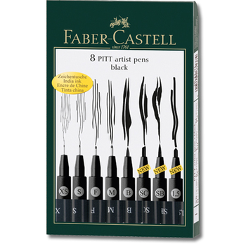 Pitt Artist Pen 8er-Set Schwarz