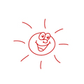 Siebdruck-Stempel Sonne