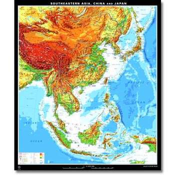 Südostasien, China, Japan physisch, XXL